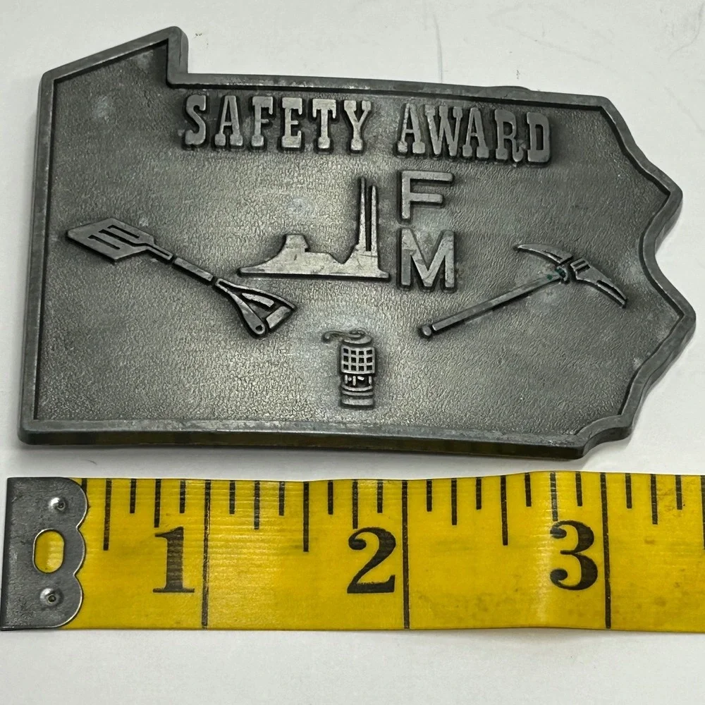 Pennsylvania State‎ Shape Safety Award Belt Buckle Industrial Mining